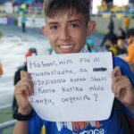 Colombian boy begs Kenyan Athlete for his Jersey-Commonwealth Games